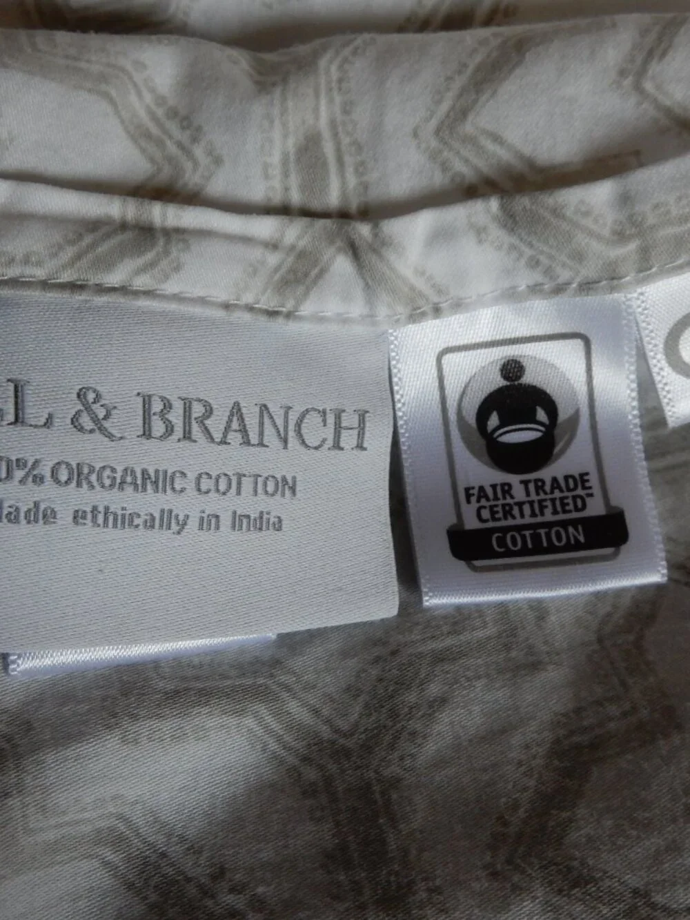 BOLL & BRANCH soft mosaic tile gray white QUEEN SHEET SET 6 pc organic VGUC